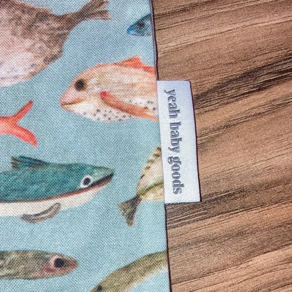 #167. 🆕 NWOT - Yeah Baby Goods - Ocean Fish High Chair Cushion Cover